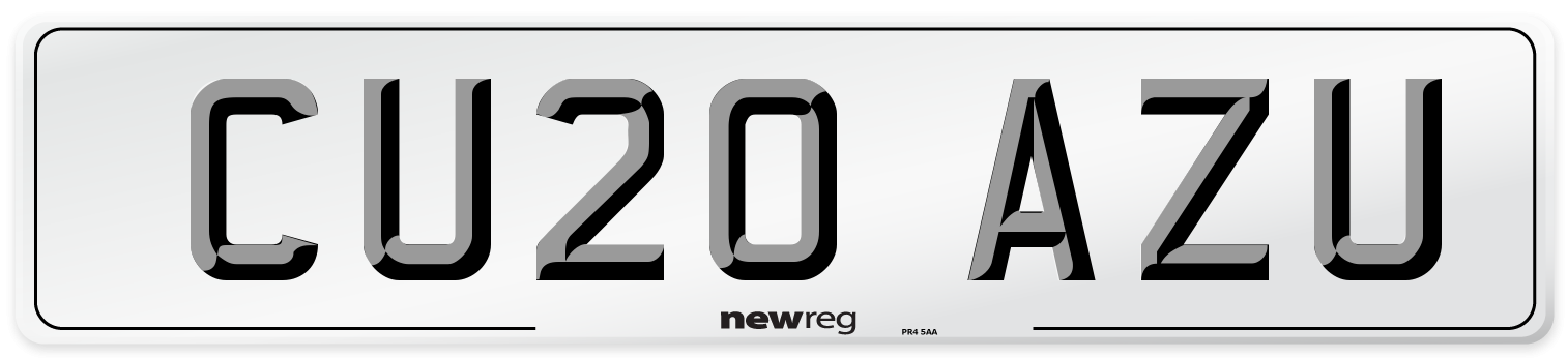 CU20 AZU Number Plate from New Reg
